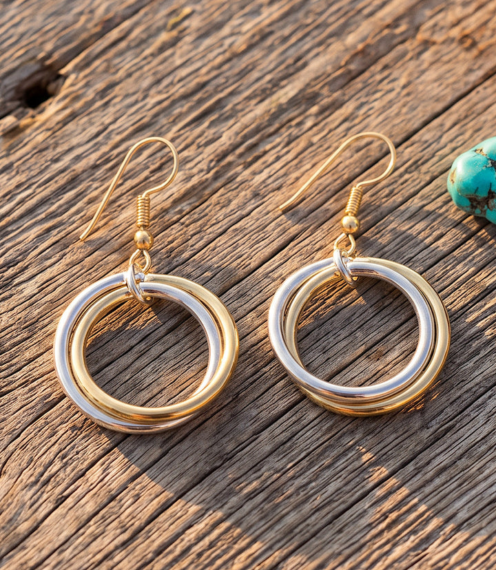 Mixed Metal Hoop Earrings