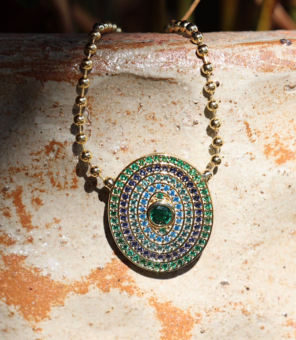 Gemstone Disc Necklace