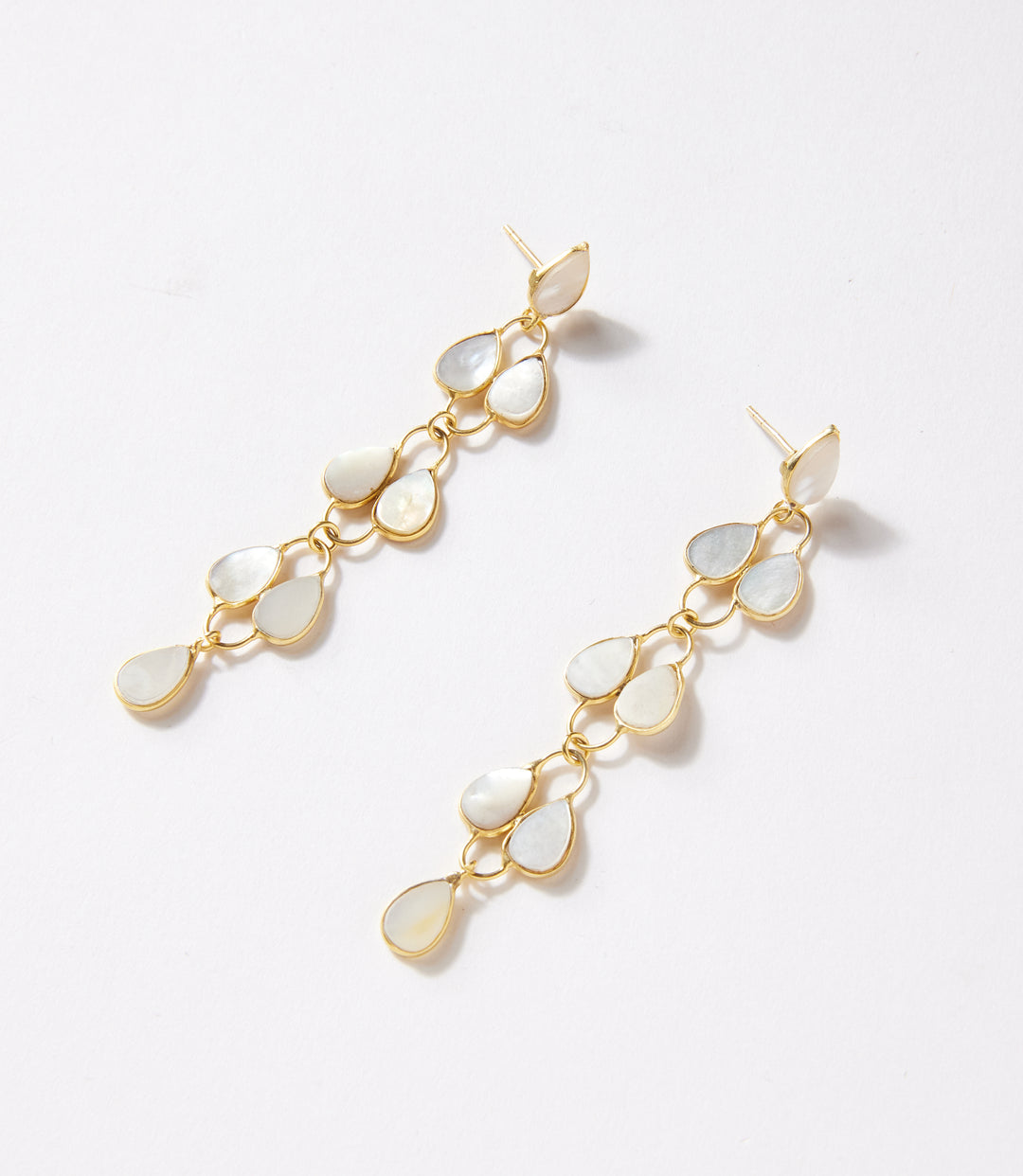 Feather Drop Gemstone Earrings