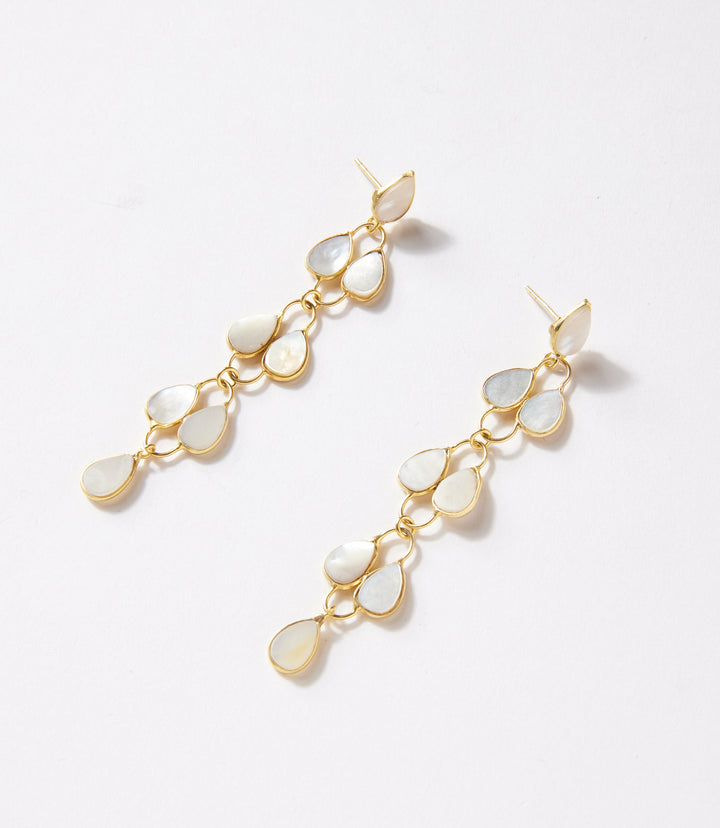 Feather Drop Gemstone Earrings