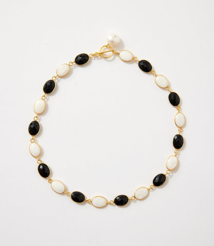 Black And White Toggle Necklace
