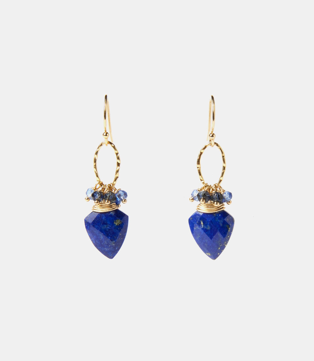Lapis Cluster Earrings