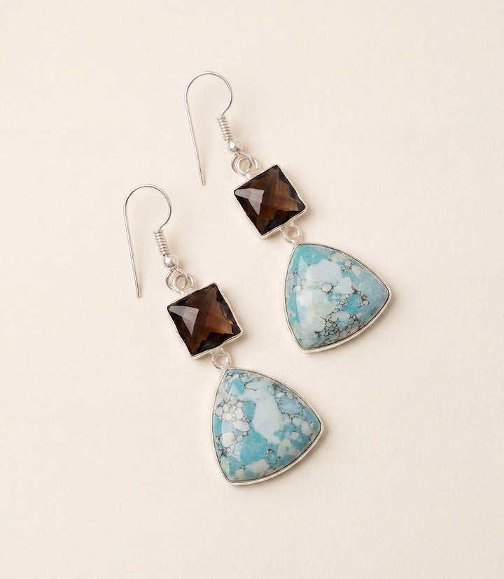 Turquoise Triangle Pendant Earrings