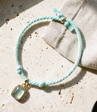 Rectangular Gemstone Cord Bracelet