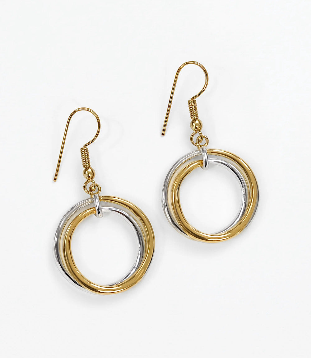 Mixed Metal Hoop Earrings