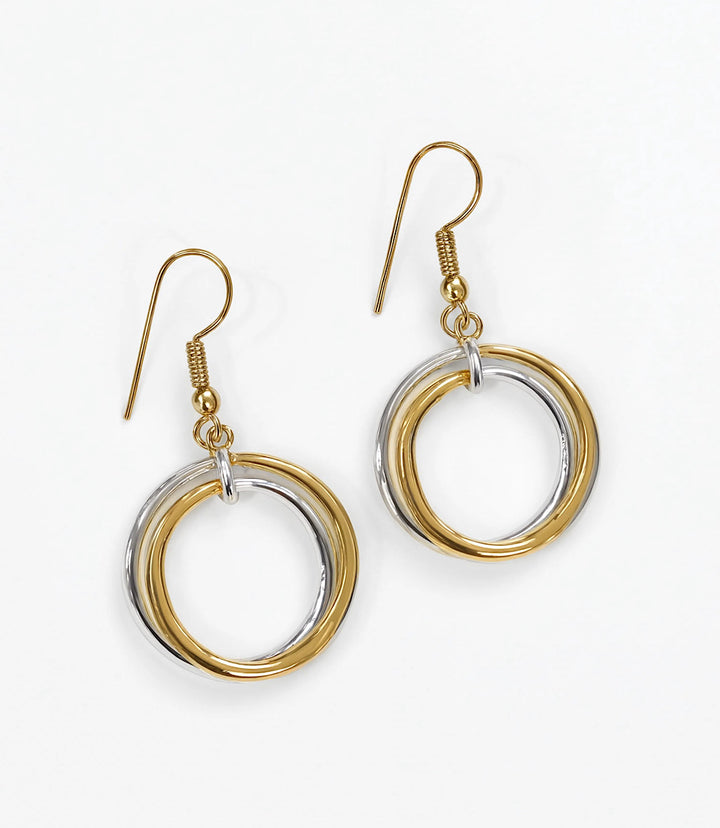 Mixed Metal Hoop Earrings