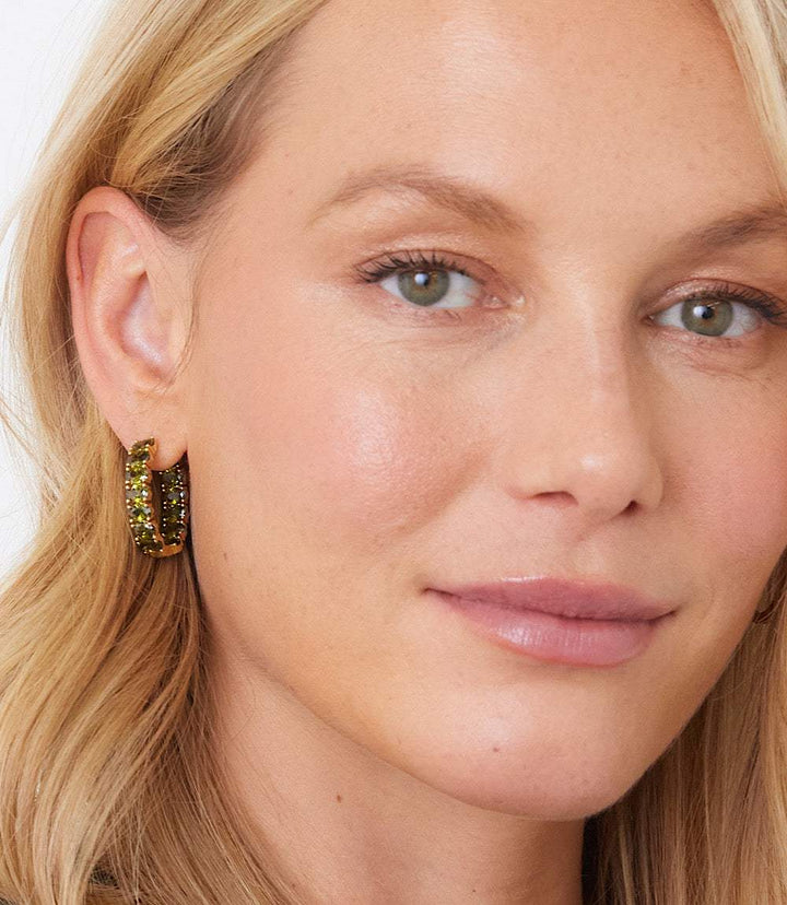 Gemstone Hoop Earrings