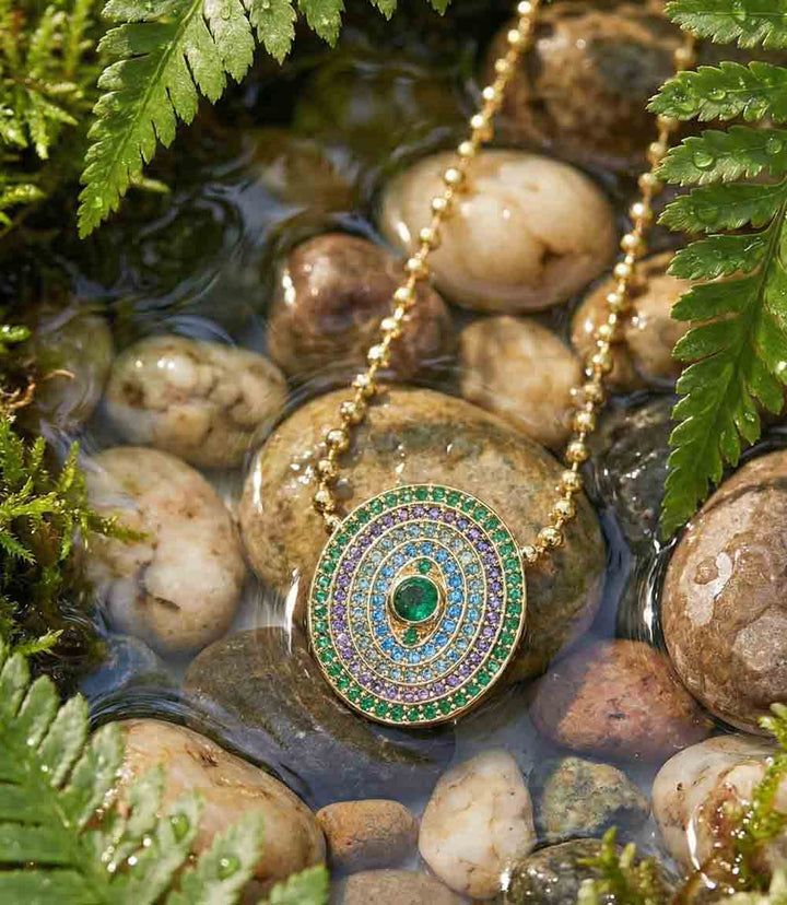 Gemstone Disc Necklace