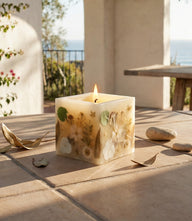 Pressed Flower Hurricane Candle