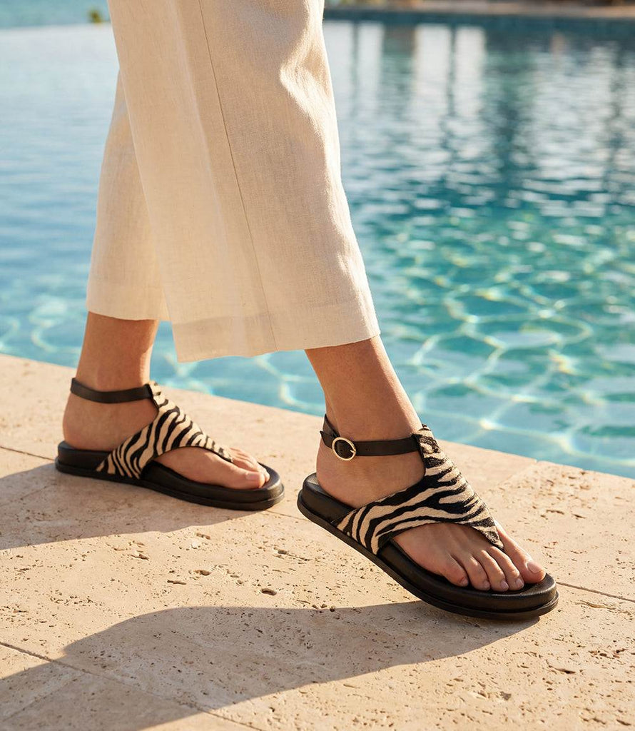 Seychelles In The Zone Gladiator Sandals - Bold Zebra-Print Flip