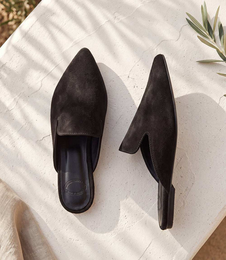 Suede Leather Mules
