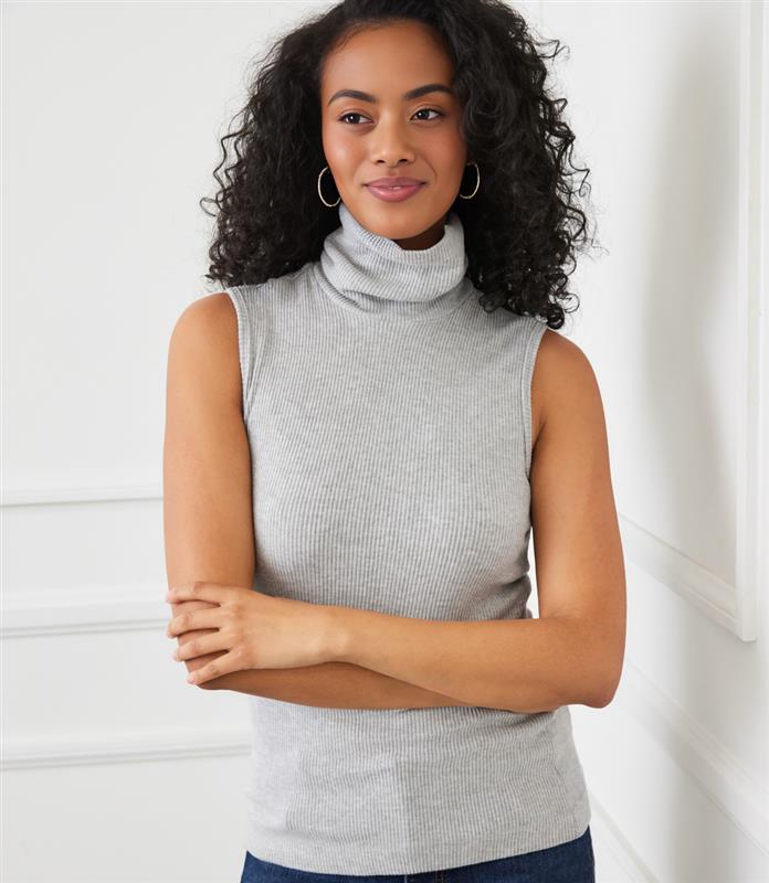 Ribbed Turtleneck Tank