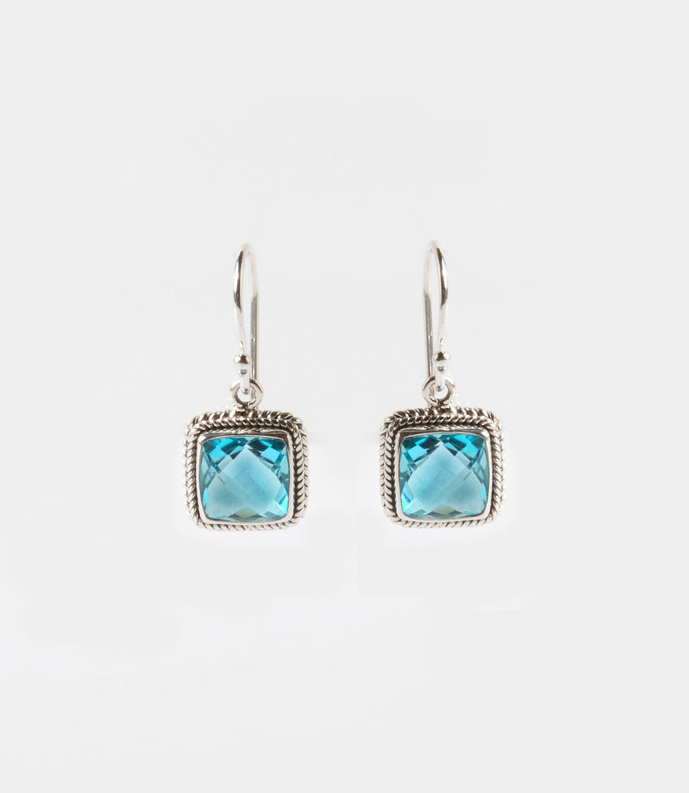Embellished Sterling Silver Gemstone Earrings