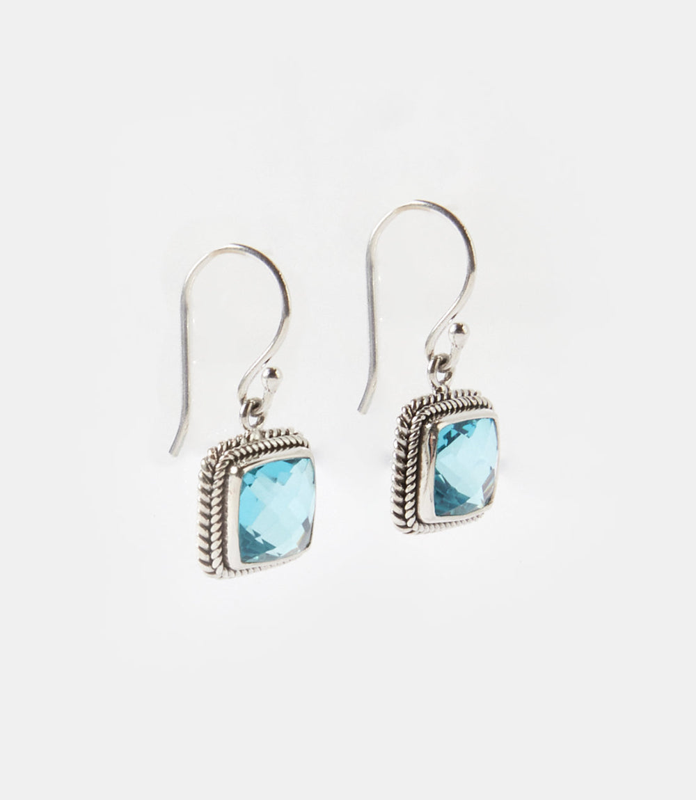 Embellished Sterling Silver Gemstone Earrings