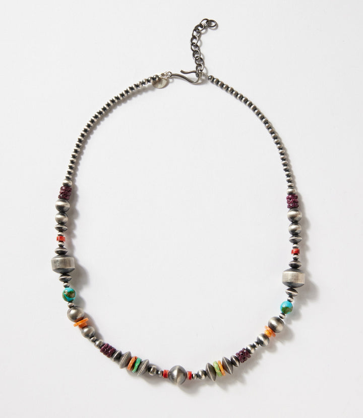 Turquoise And Spiny Oyster Beaded Necklace