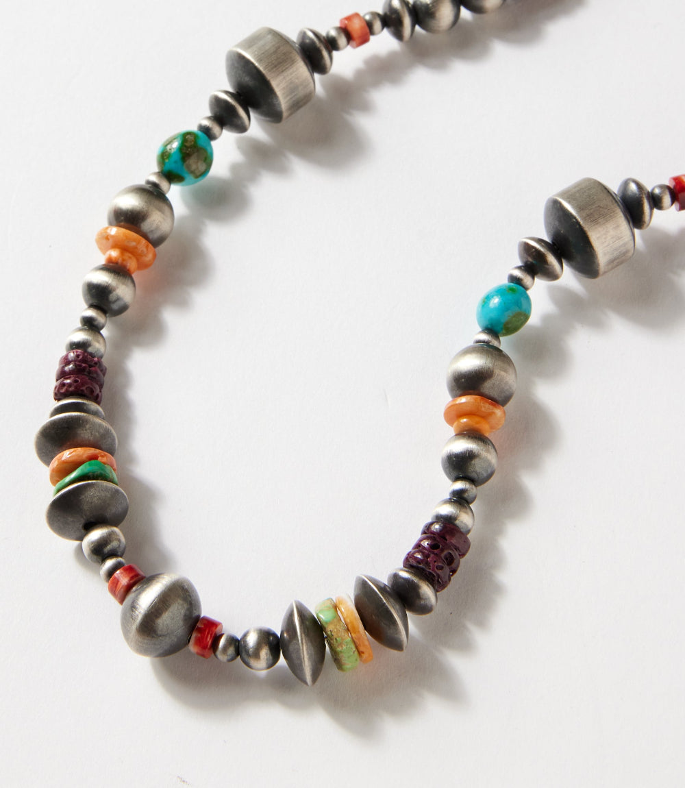 Turquoise And Spiny Oyster Beaded Necklace