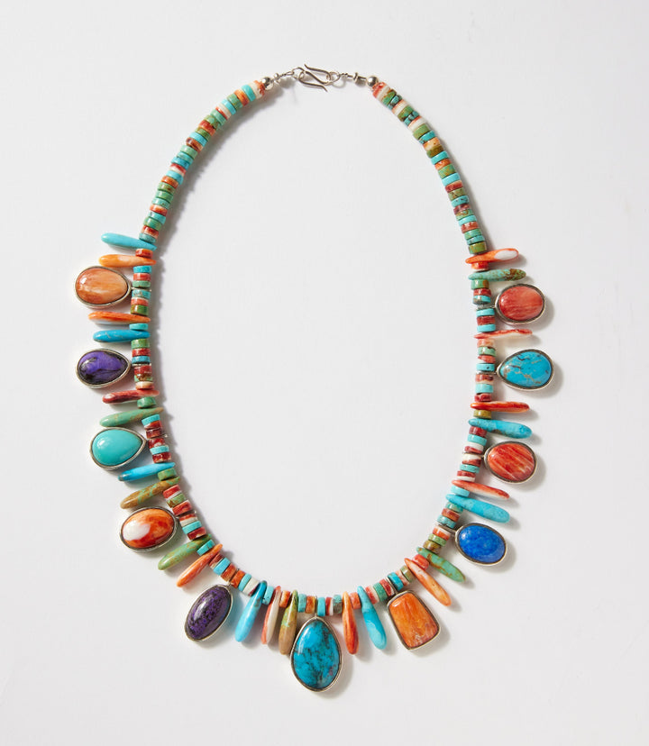 Kachina Turquoise Multi Beaded Stone Necklace