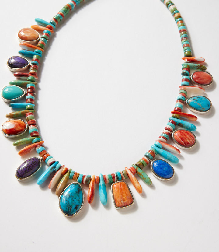 Kachina Turquoise Multi Beaded Stone Necklace