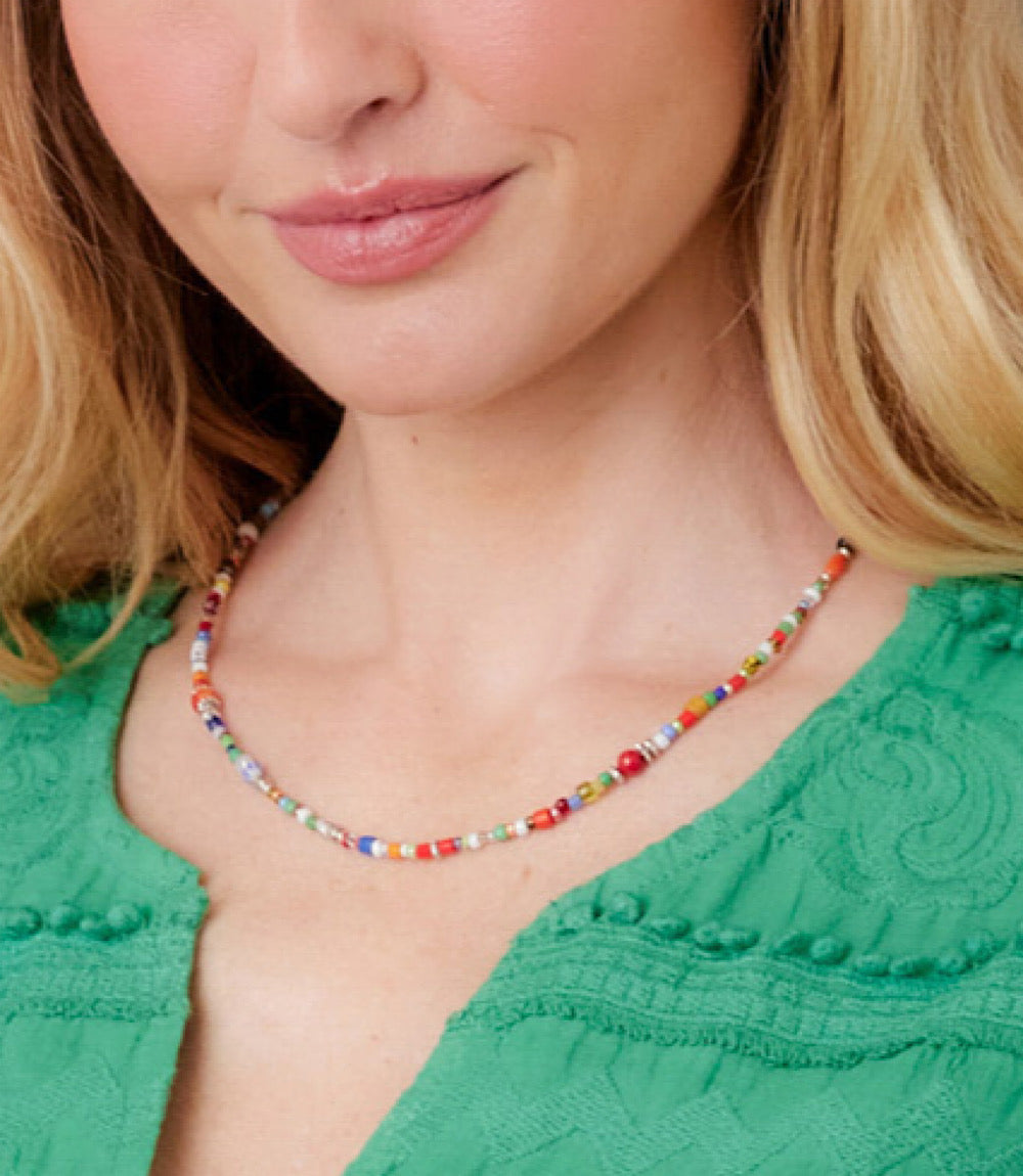 African Trade Beads Necklace