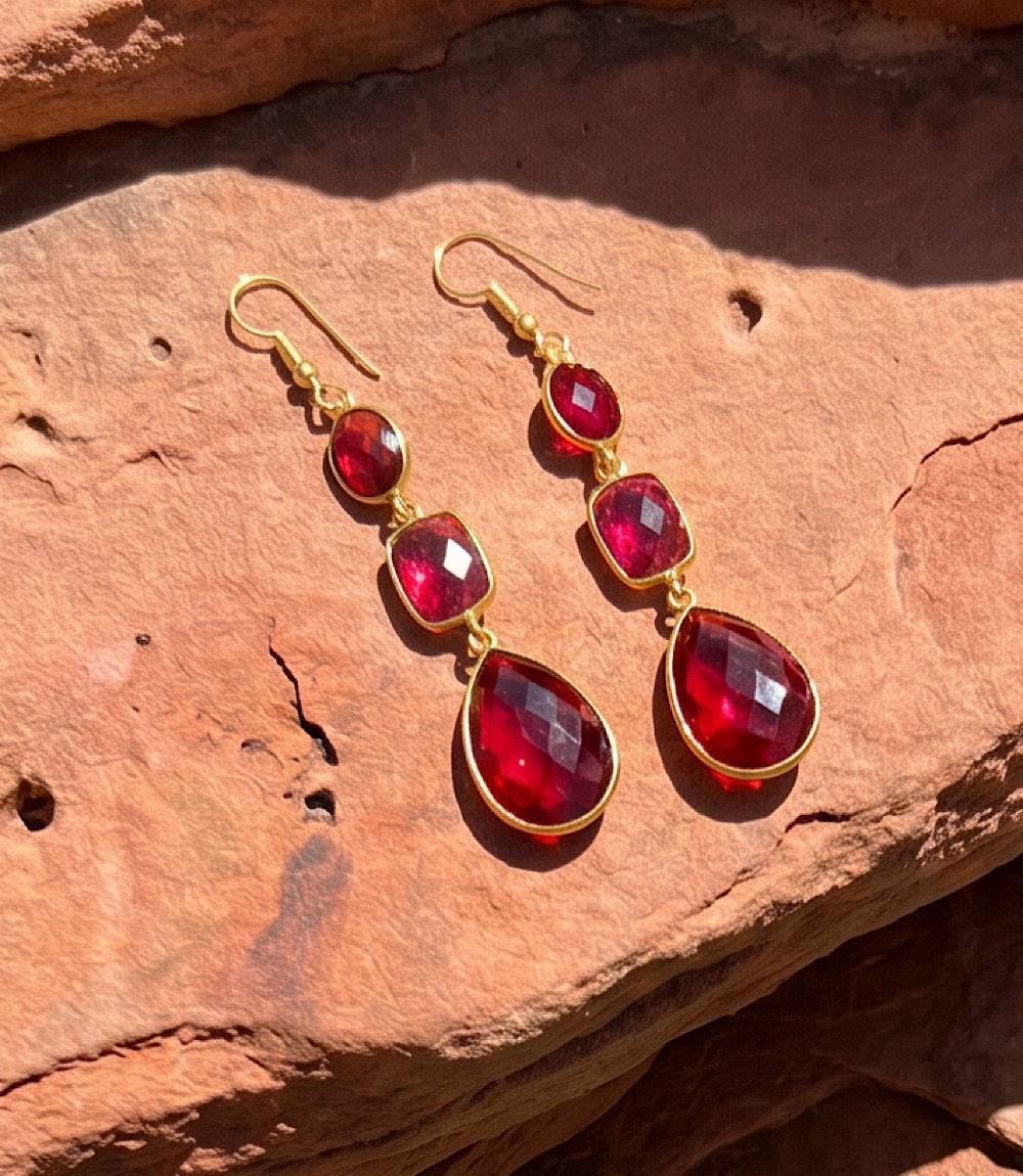 Ruby Teardrop Earrings