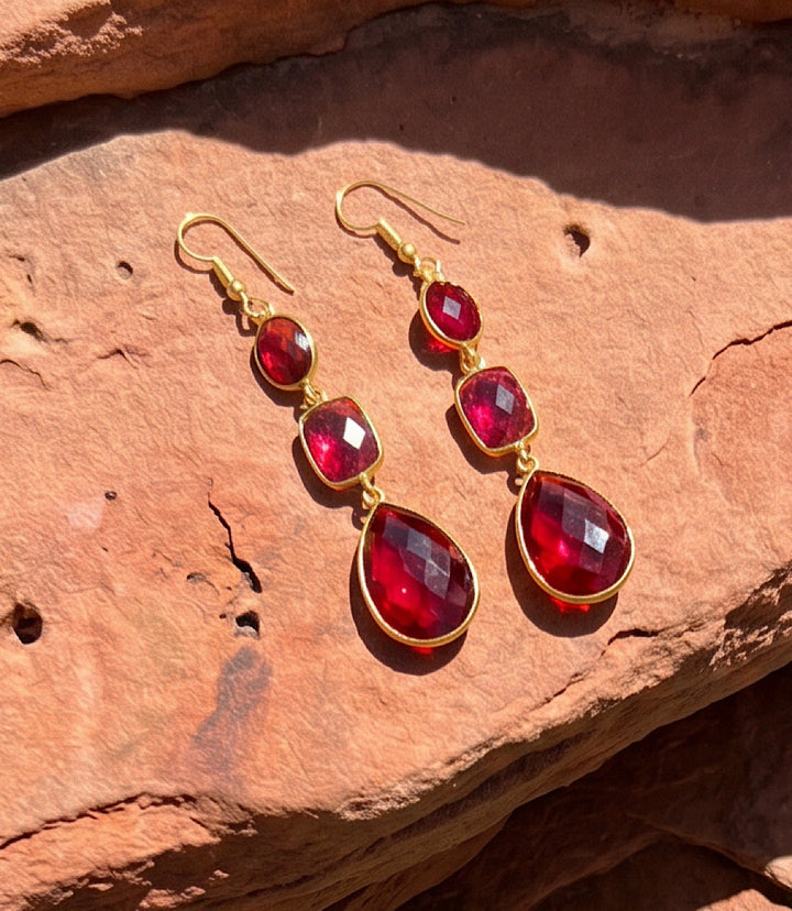 Ruby Teardrop Earrings