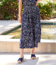 Smocked Waist Midi Skirt