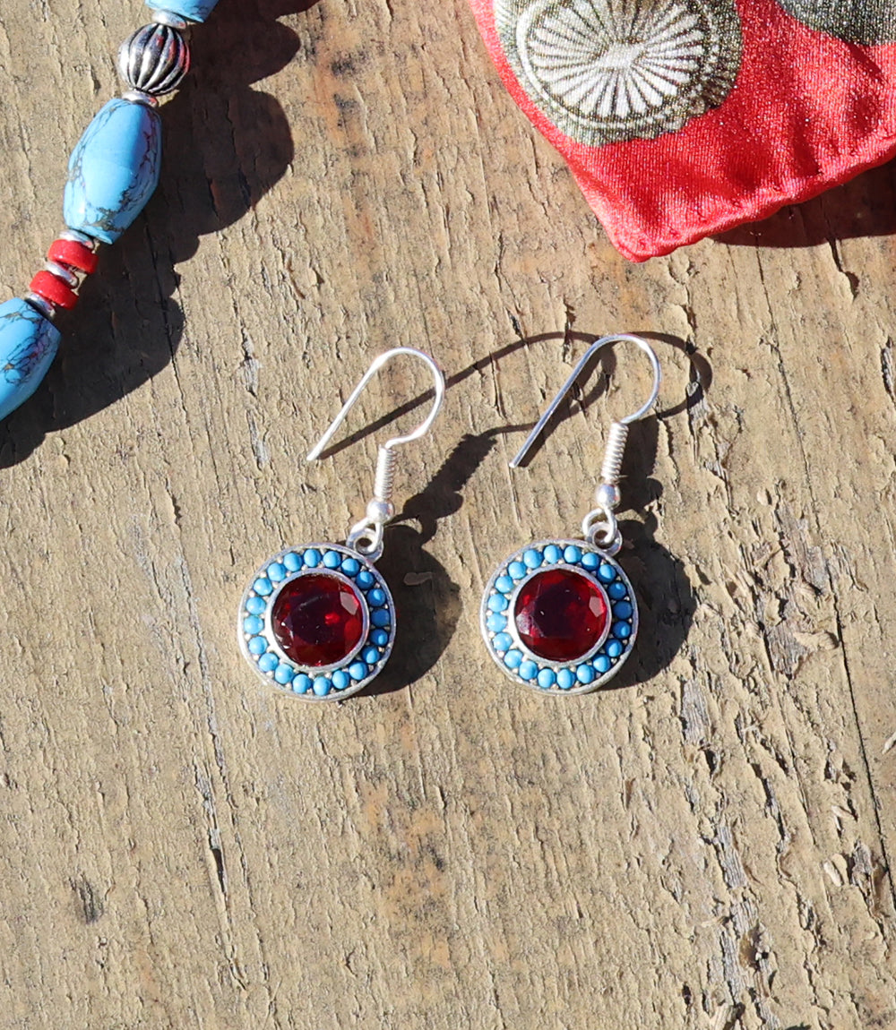 Turquoise And Red Coral Drop Earrings – Karen Kane