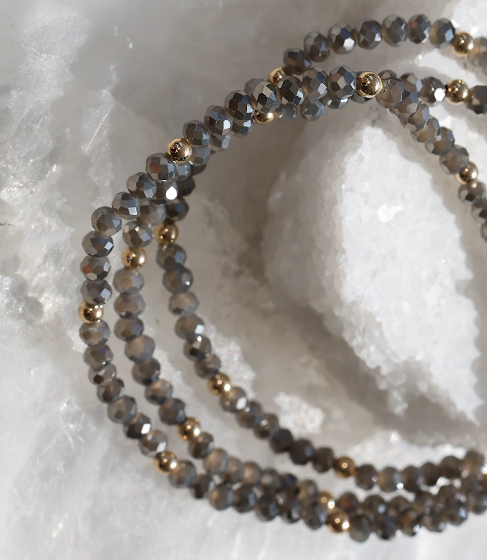 Beaded Crystal Bracelets, Set Of 3