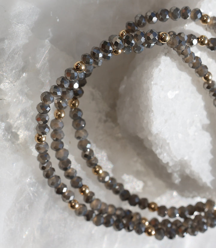 Beaded Crystal Bracelets, Set Of 3