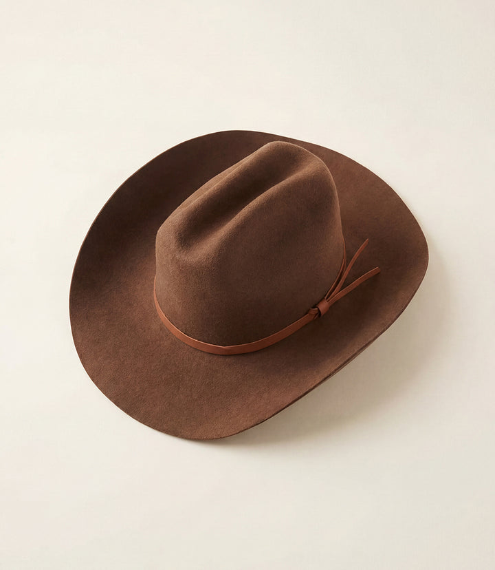 Wool Rancher Hat With Leather Belt