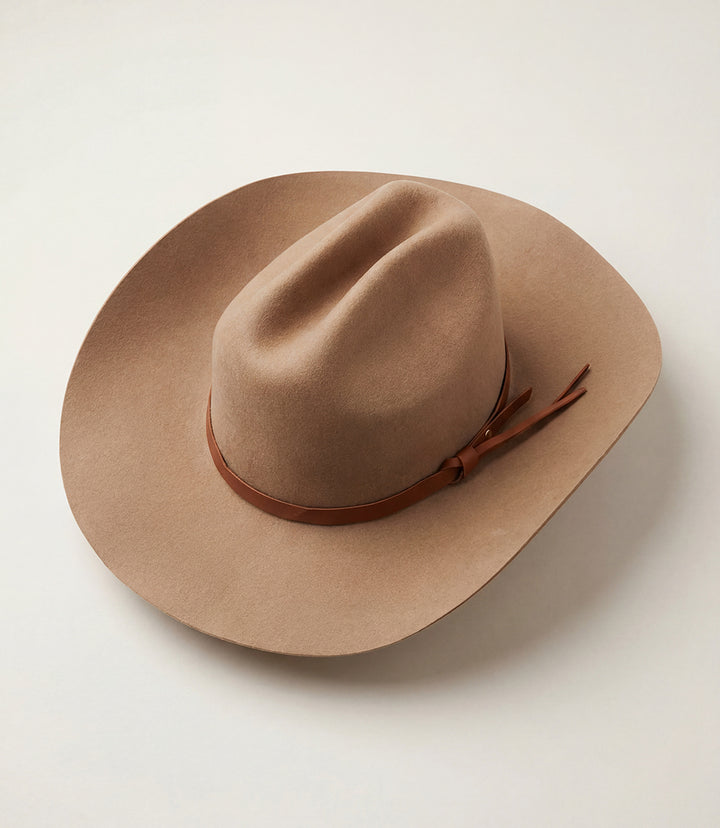 Wool Rancher Hat With Leather Belt