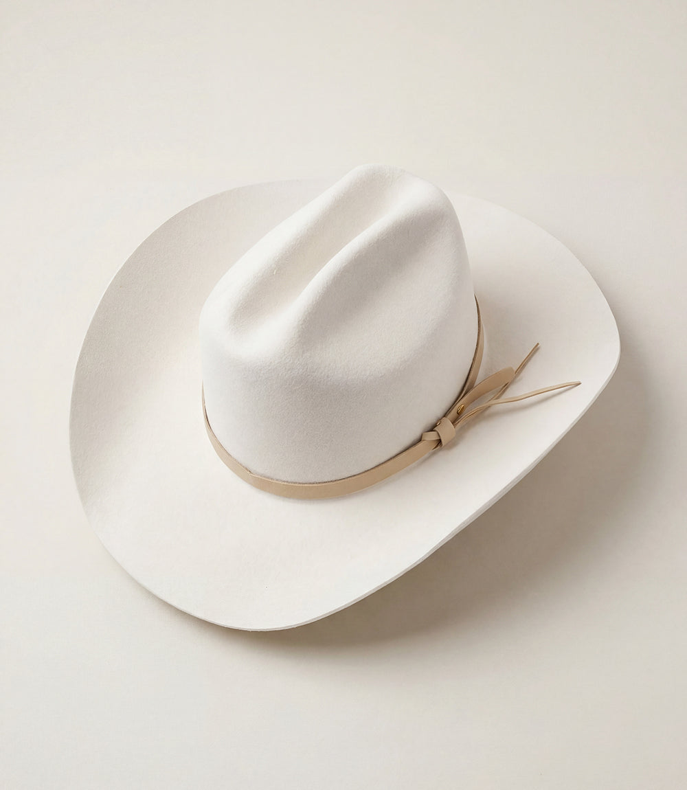 Wool Rancher Hat With Leather Belt