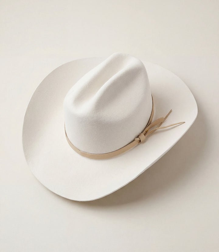 Wool Rancher Hat With Leather Belt