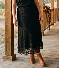 Plus Size Lace Midi Skirt