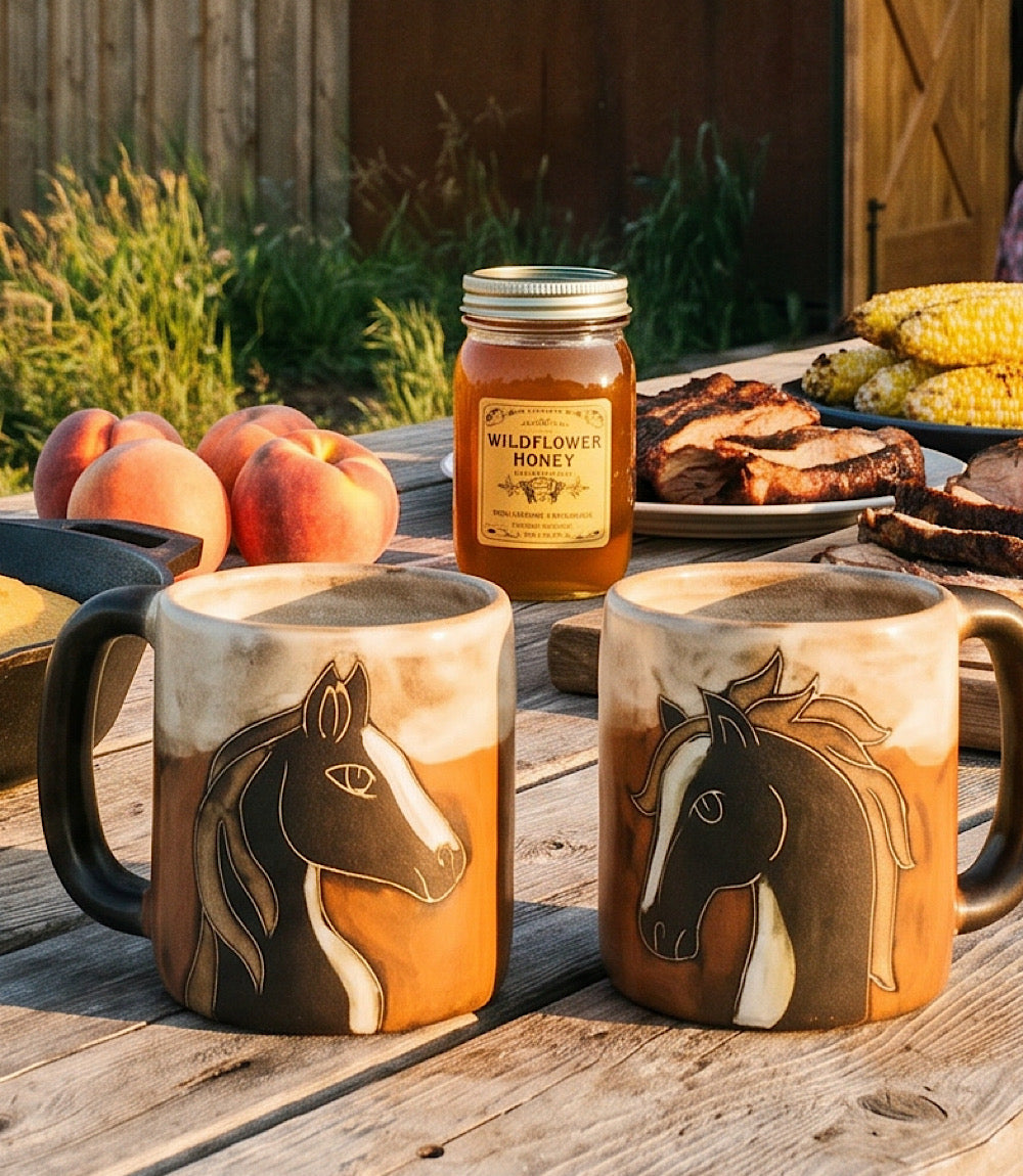 Handpainted Horse Ceramic Mugs