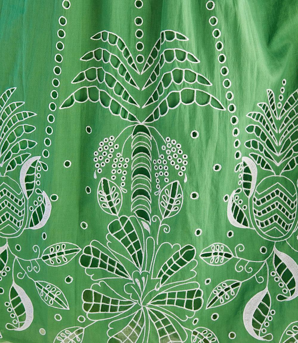 Cutout Embroidery Midi Skirt