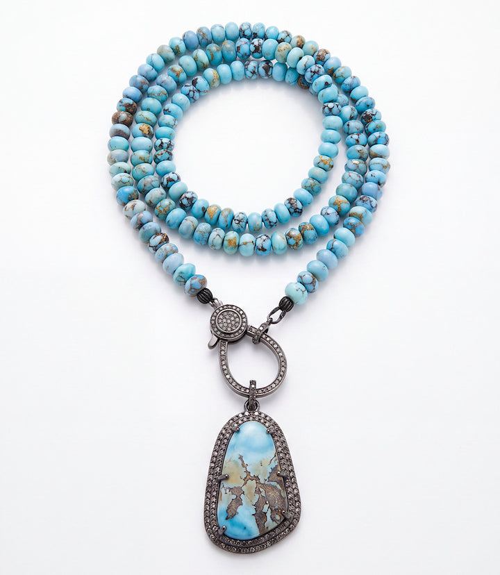 Golden Hill Crystal Pendant Beaded Necklace