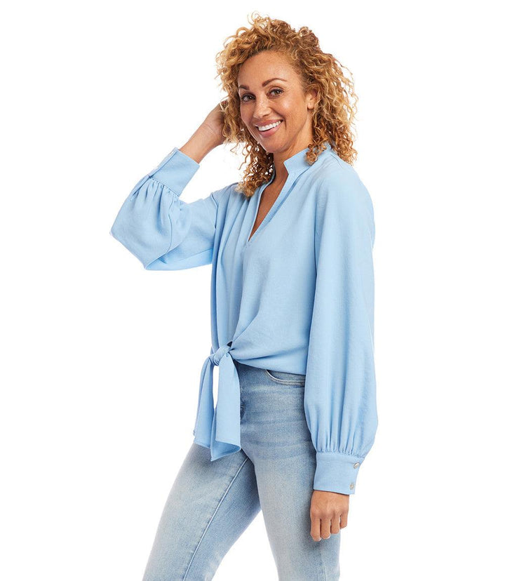 Long Sleeve Tie-Front Top