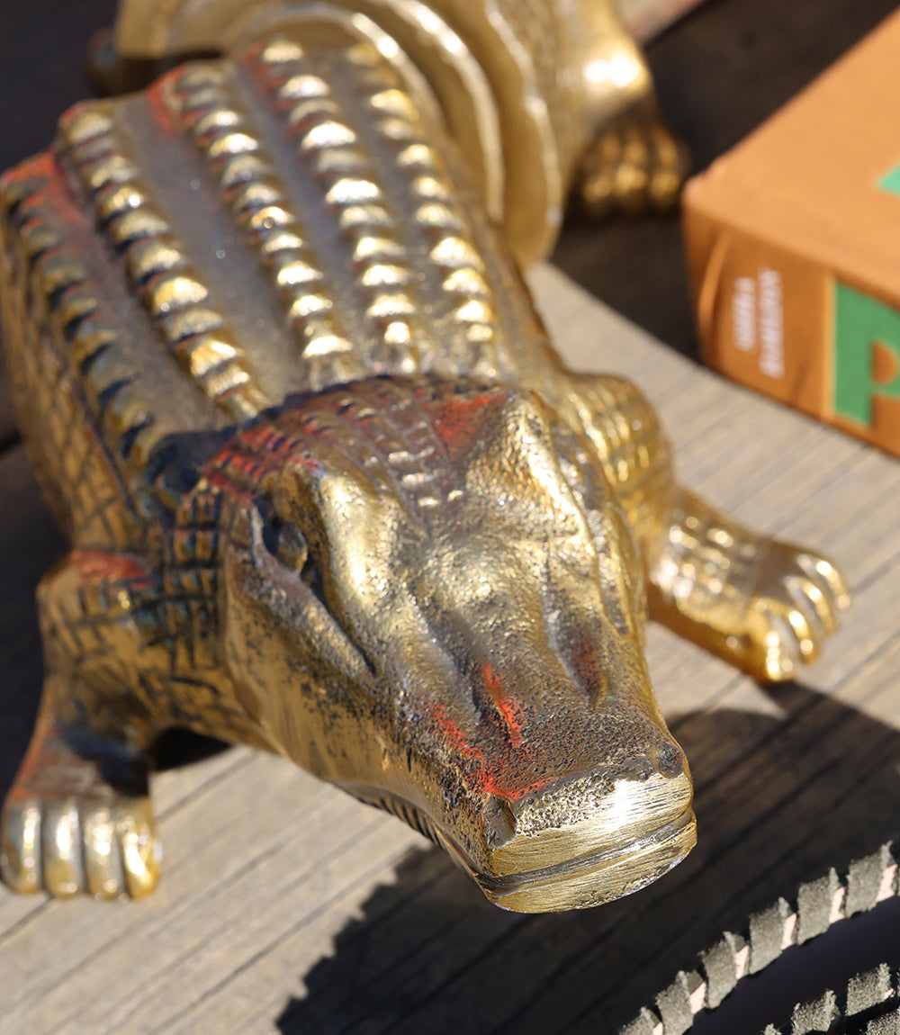 Brass Crocodile Book Stands