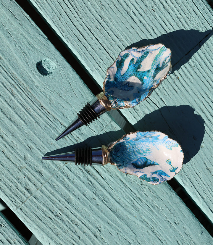 Ocean Breeze Oyster Shell Wine Stopper