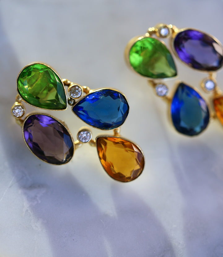 Organic Shape Gemstone Earrings