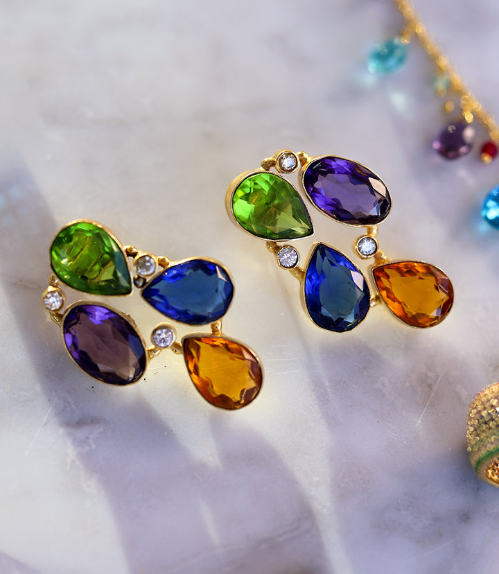 Organic Shape Gemstone Earrings