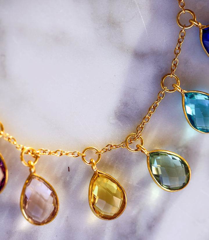 Multi Color Teardrop Necklace