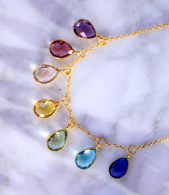 Multi Color Teardrop Necklace