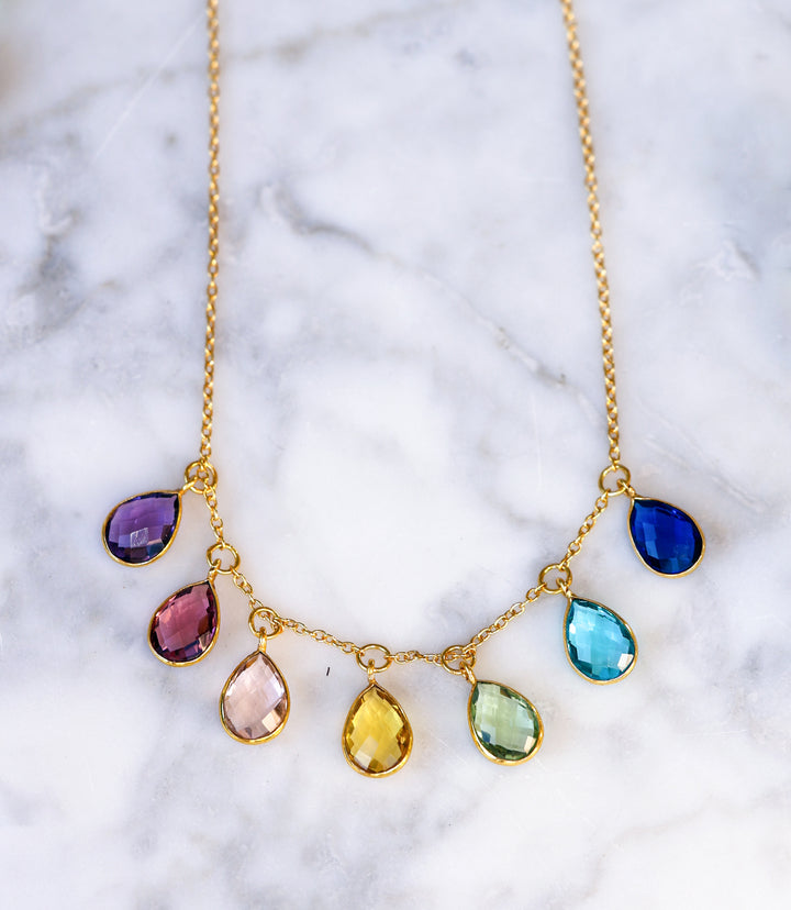 Multi Color Teardrop Necklace