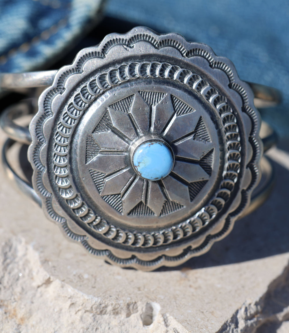 Sterling Silver Golden Hill Turquoise Bracelet