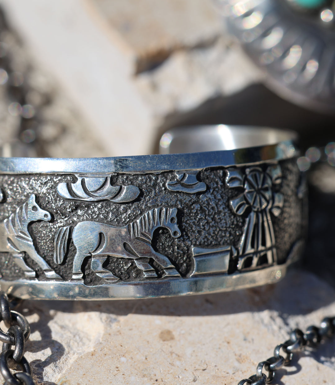 Embellished Sterling Silver Cuff Bracelet