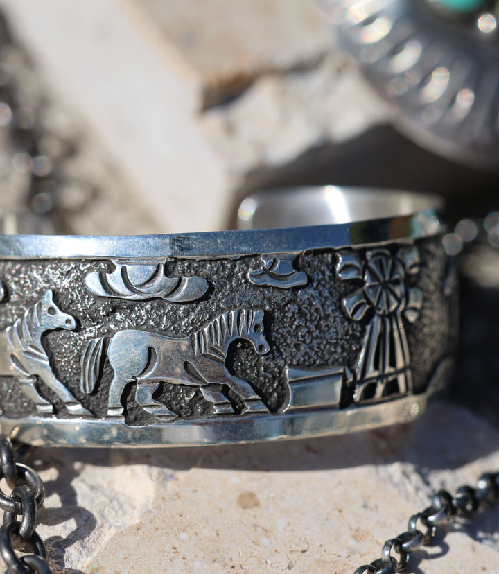 Embellished Sterling Silver Cuff Bracelet