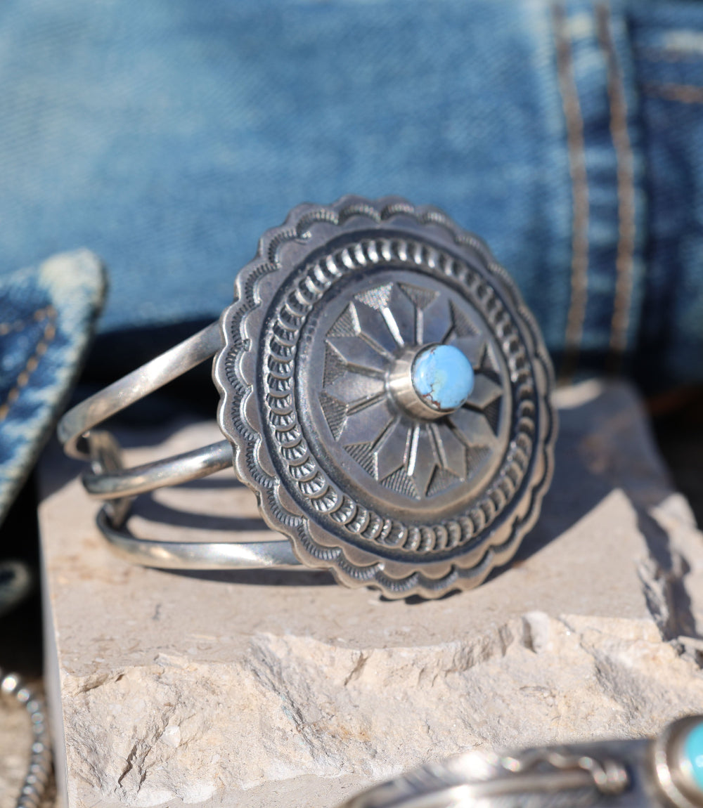 Sterling Silver Golden Hill Turquoise Bracelet