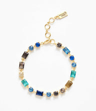 Atlantis Crystal Bracelet 14k gold vermeil with multi color cubic zirconia elegant jewelry design